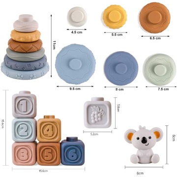 МЯГКИЕ РЕЗИНОВЫЕ БЛОКИ СЕНСОРНАЯ БАШНЯ ОБРАЗОВАТЕЛЬНАЯ ПИРАМИДА МИШКИ ТИДИ