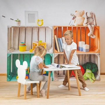 Детский стол, белый, 50 х 70 см, стол для обучения и игр, 3-7 лет