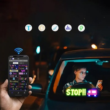 ELASTYCZNY EKRAN REKLAMOWY LED SAMOCHODU APP BLUETOOTH INTELIGENTNY EKRAN