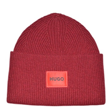 Czapka zimowa wełniana Hugo Boss Beanie Czerwona 50496011-604