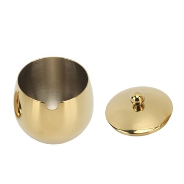 Большая сахарница из нержавеющей стали с банкой.