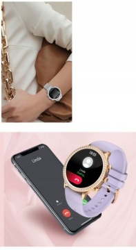 ЧАСЫ SMARTWATCH ЖЕНСКИЕ, ЭЛЕГАНТНЫЙ ЦИРКОНИЙ, ЗВОНКИ, УВЕДОМЛЕНИЯ, МЕНЮ PL