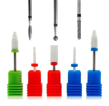 ZESTAW FREZÓW DO PAZNOKCI 8SZT CERAMICZNE DIAMENT GŁOWICA TWIST & LOCK