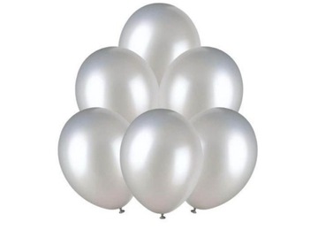 Balony srebrne 10 szt. 23cm urodziny wesele