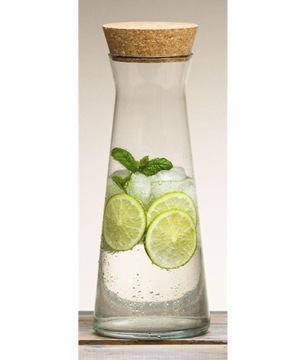 DZBANEK KARAFKA Z KORKIEM BUTELKA SZKLANA NA WODĘ WINO WAZON 1,1L EMMA