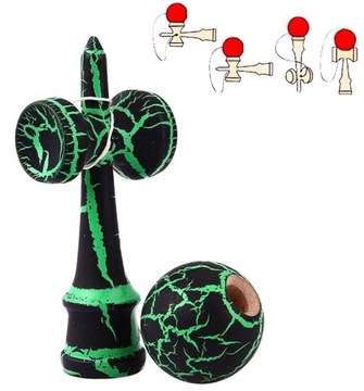 KENDAMA DREWNIANA JAPOŃSKA GRA ZRĘCZNOŚCIOWA GREEN