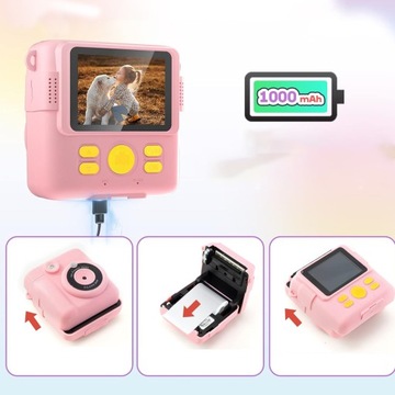 ДЕТСКАЯ МГНОВЕННАЯ КАМЕРА DRUKUŚ С КАРТОЙ 32 ГБ + 3 РОЛИКА