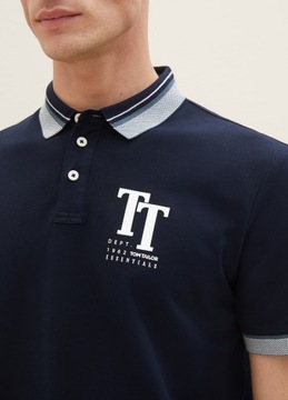 Tom Tailor Polo Shirt With A Logo Print - Sky Capt