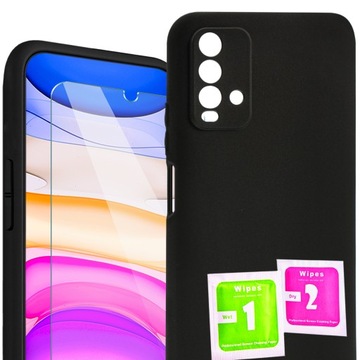 ETUI CASE MATT SILICON + SZKŁO do Xiaomi Redmi 9T