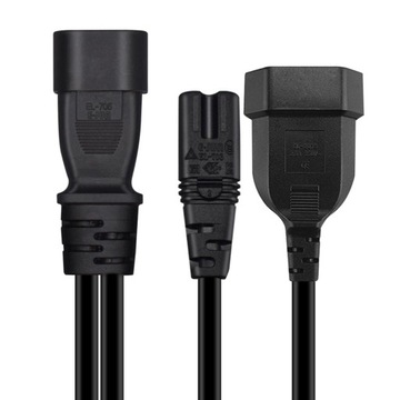 IEC 320 C14 męski na C7 + europejski żeński