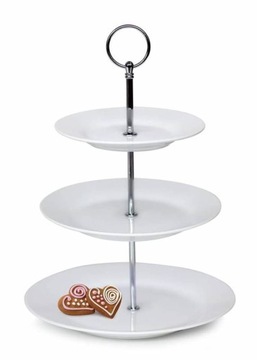 PATERA SZKLANA na CIASTO OWOCE 3 poziomowa Banquet