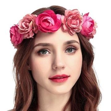 Венок на голову ЦВЕТЫ пионы РОЗОВАЯ свадьба