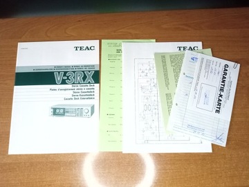 TEAC V-3RX instrukcja obsługi dokumenty magnetofonu