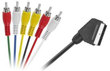 Kabel SCART (Euro) - 6x RCA (cinch) 1,2m