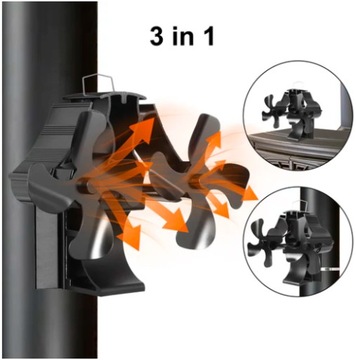 VODA MAGNETYCZNY WENTYLATOR DO PIECA NA DREWNO 3 W 1