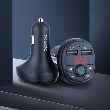 FM-ПЕРЕДАТЧИК ЗАРЯДНОЕ УСТРОЙСТВО BLUETOOTH 2xUSB Вольтметр