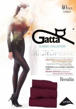 Rajstopy Gatta Rosalia 40 den BORDO- 3