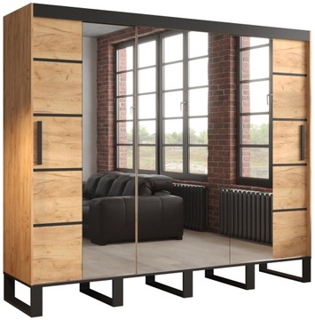 Szafa przesuwna L V4 250 cm na ubrania z drążkiem