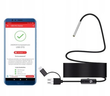ЭНДОСКОП HD-инспекционная камера 5 м 6 светодиодов Android USB-C ДЛЯ ТРУБ ДВИГАТЕЛЯ