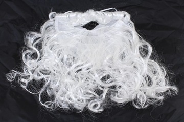 Белый костюм Деда Мороза с бородой и усами 40см.