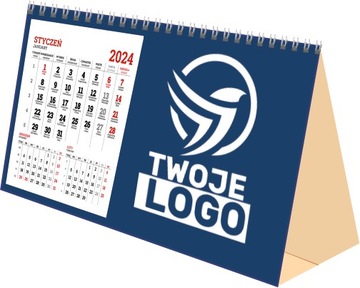 PIRAMIDKA 2024 Kalendarz BIURKOWY Dowolny Nadruk FIRMOWE LOGO 25 sztuk