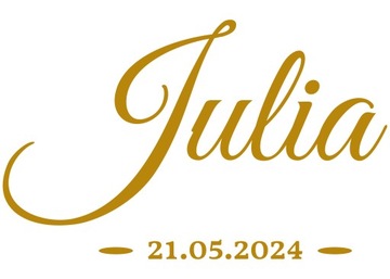 приветственная наклейка Имя и дата 45см