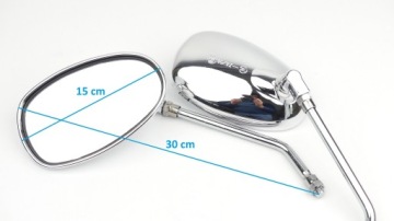 Овальные хромированные зеркала M10 Правая нить Suzuki Kawasaki Honda Bmw Sachs