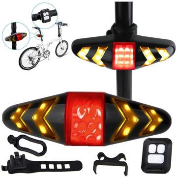 LAMPKA ROWEROWA TYLNA KIERUNKOWSKAZY NA PILOT oświetlenie światło do roweru