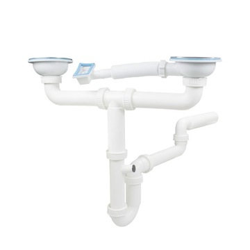 ДВУХОДНОЙ СИФОН ДЛЯ МОЙКИ 3.5 Кухонный ручной слив Ситечко для перелива Сталь