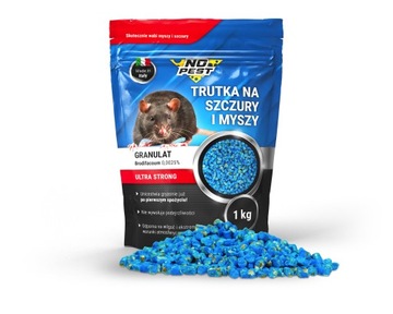 BARDZO SILNA TRUTKA NA SZCZURY I MYSZY GRANULAT BRODIFAKUM NO-PEST 1KG