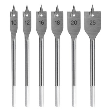 Zestaw wierteł piórkowych łopatkowych do drewna 6x