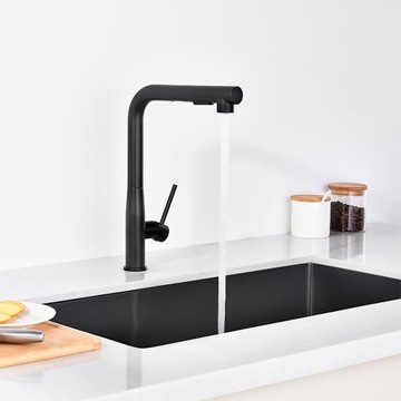 Bateria Kuchenna Zlewozmywa Kran Stalowy z Wyciąganą Wylewką 2-Tryby 50CM