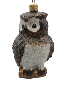 BOMBKI CHOINKOWE SZKLANE Sówka mała 11x6cm