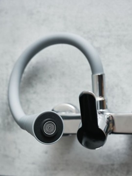 FLEX PLUS Настенный кухонный смеситель Серый кухонный смеситель с гибким изливом