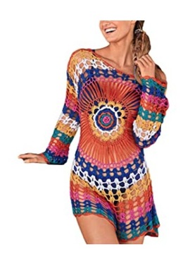 PAREO NARZUTKA NA STRÓJ AŻUROWA PLECIONA KOLOROWA