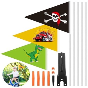 Прапор велосипедний для дітей 3 шт. безпечна регульована для скутера прапор