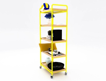 ПОЛКА ДЛЯ МАГАЗИНА МЕТАЛЛИЧЕСКАЯ ДУБ БРИКСТОН 183СМ ПРОМЫШЛЕННАЯ НА КОЛЕСАХ