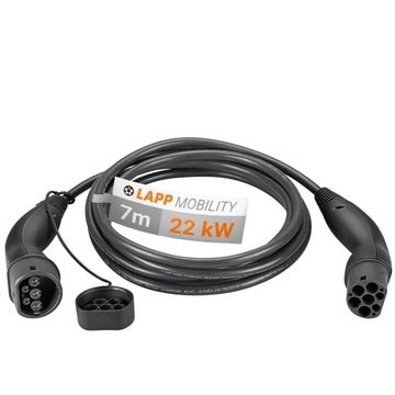 Kabel EV do samochodu Type 2 LAPP 22kW 32A 7m