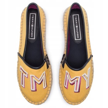 Creepersy espadryle TOMMY HILFIGER żółte slip on