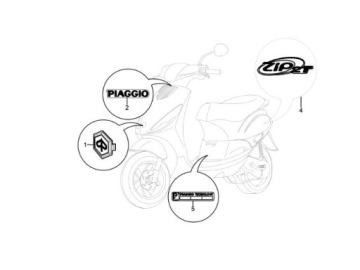 ЭМБЛЕМА ЗНАК НАКЛЕЙКА ЛОГОТИП НАПИСЬ PIAGGIO ZIP
