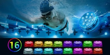 4x OŚWIETLENIE BASENU PODWODNE LAMPKI BASENOWE LED RGB Z 2x PILOT