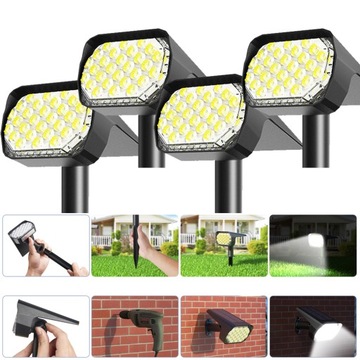 LAMPA SOLARNA WBIJANA REFLEKTOR LED OGRODOWY SOLAR WODOODPORNY 4SZT