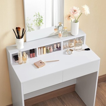 ТЮРЁМНЫЙ СТОЛИК, БОЛЬШОЕ КОСМЕТИЧЕСКОЕ ЗЕРКАЛО, СОВРЕМЕННЫЙ, белый матовый, 80 x 140 x 40 см