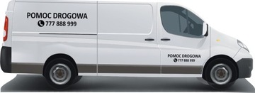 Наклейка на окно автомобиля, автобуса, ТЕКСТ + НОМЕР ТЕЛЕФОНА * УЗОРЫ * ЦВЕТА * 70 см