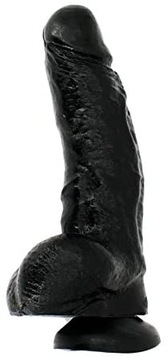 Realistyczne dildo penis z jądrami GODE ALLEN 27cm czarny żyły jądra