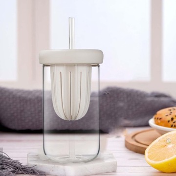 Бутылка для воды Bubble Tea Cup с трубочкой для смузи Smoothies White 450мл