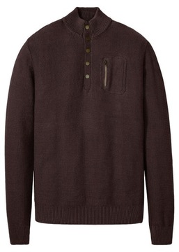68/70 Bonprix BPC SWETER Z PLISĄ GUZIKOWĄ agu