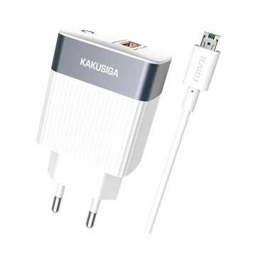Настенное зарядное устройство с кабелем Micro USB QC 3.0 KAKU
