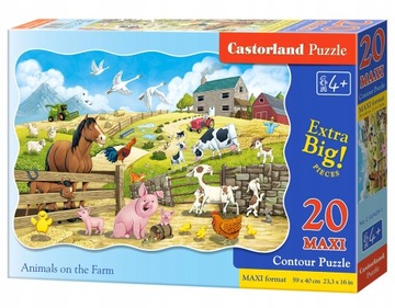 Puzzle 20el MAXI ZIERZĘTA NA FARMIE Castor 4+