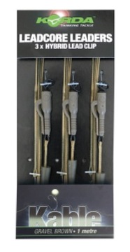 Korda Leadcore Leader Hybrid Lead Clip Gravel 1 m - leadcore